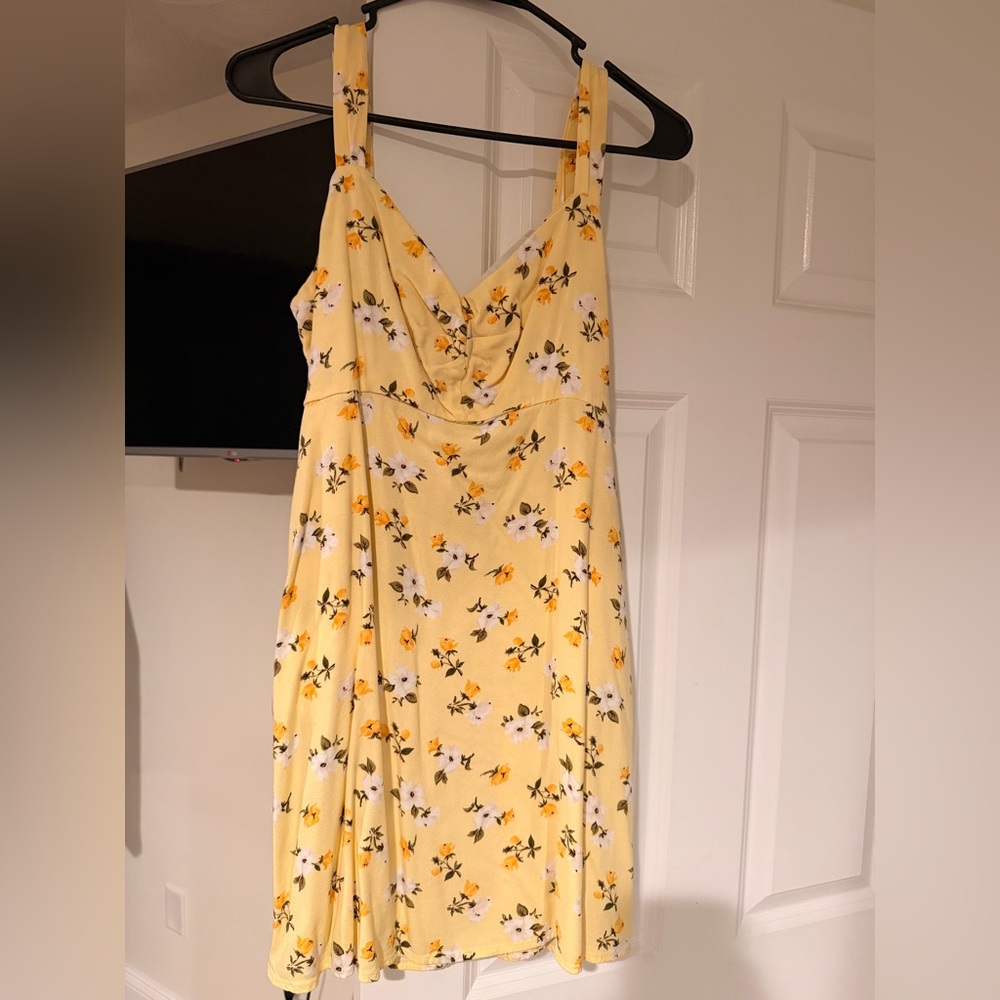 Old Navy Yellow Floral Midi Dress